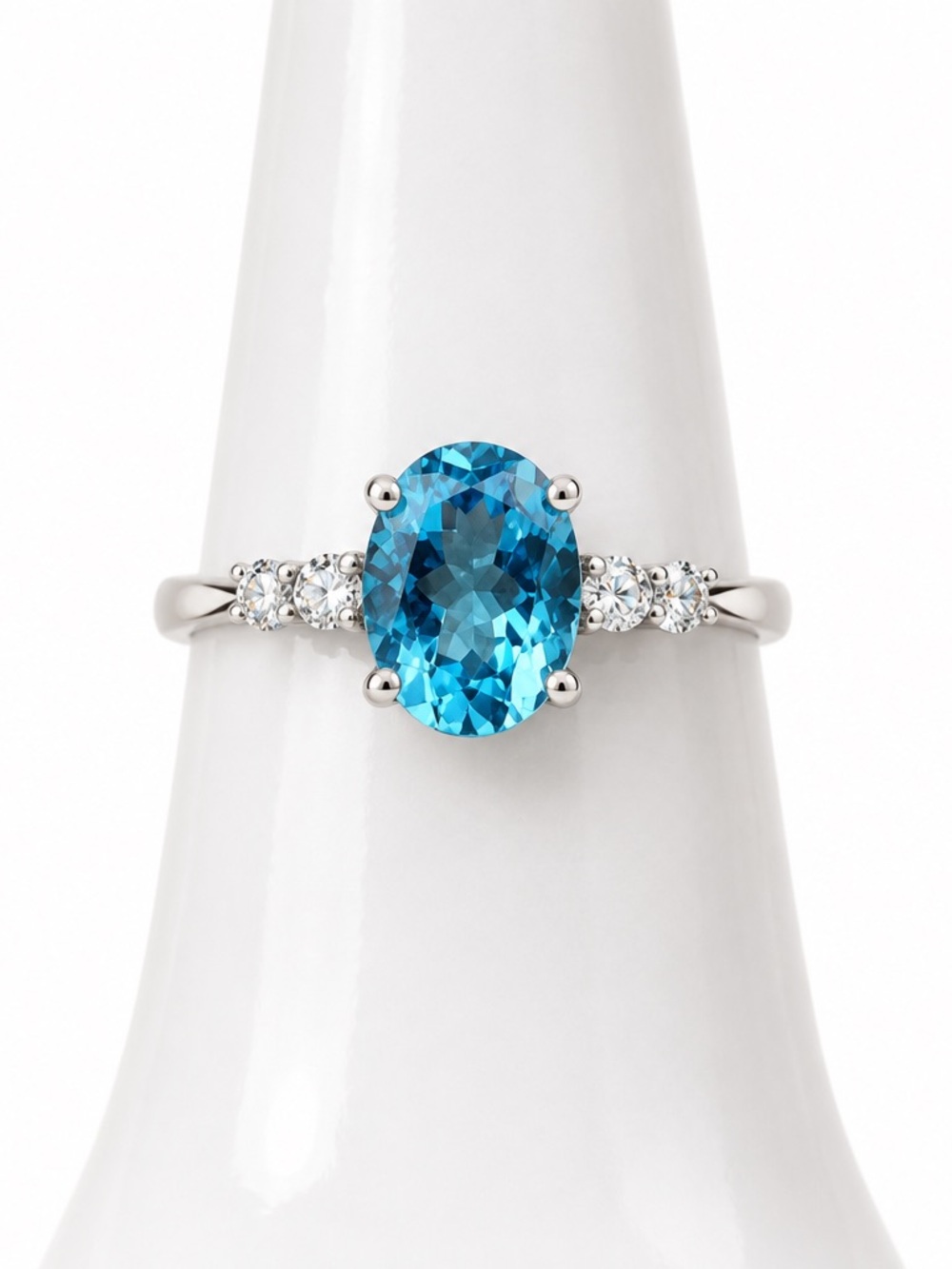 Size 8.5 Swiss Blue Topaz 925 Sterling Silver Ring